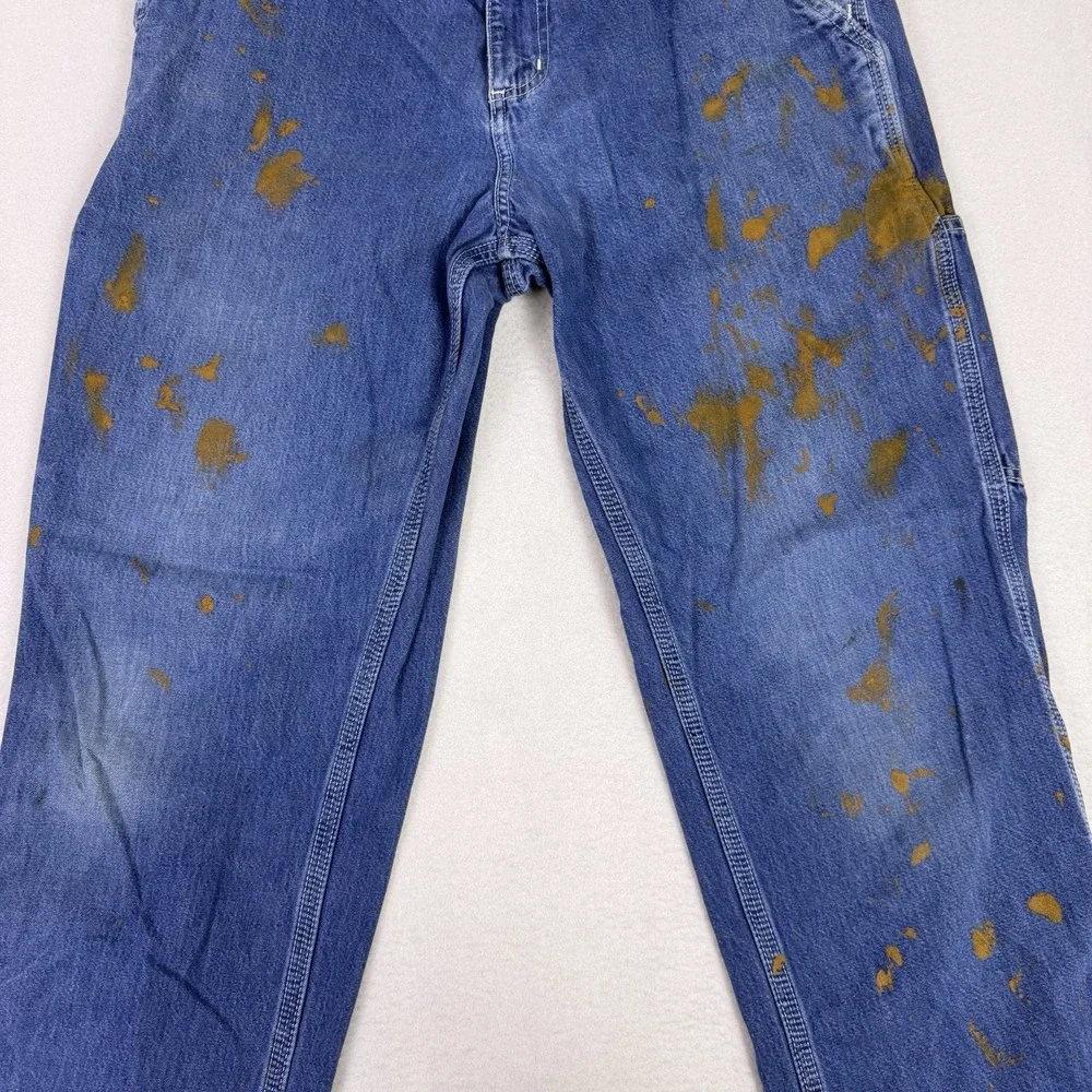 Carhartt Dungaree‎ Fit Carpenter Jeans 32x32 Paint Splatter Distressed Denim